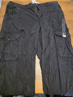 American Eagle Dreamy Drape Baggy Wide Leg Pant in Black